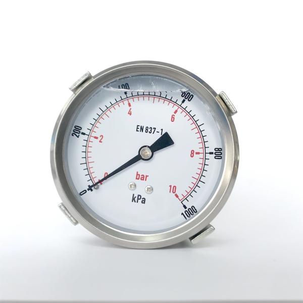 Quality 80mm 1000 KPa Manometer with Clamp Panel Mounting Glycerin Liquid Filled Pressure Gauge wholesale