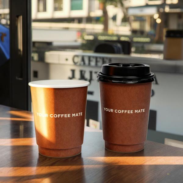 Disposable double-layer hot drink paper cup coffee cup customized eco-friendly