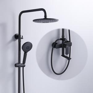 China Brass 3 Spray Bathroom Shower Faucets With Round Shower Head Ceiling Mount  In Black on sale