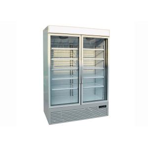 53" White Swing R404a Upright Glass Door Fridge With LED Lighting