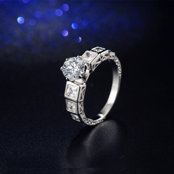 CZ with Big Round Zircon Ring Elegant Women Wedding Rings High Quality Delicate Gift Ring Fashion AAA CZ RIng Jewelry