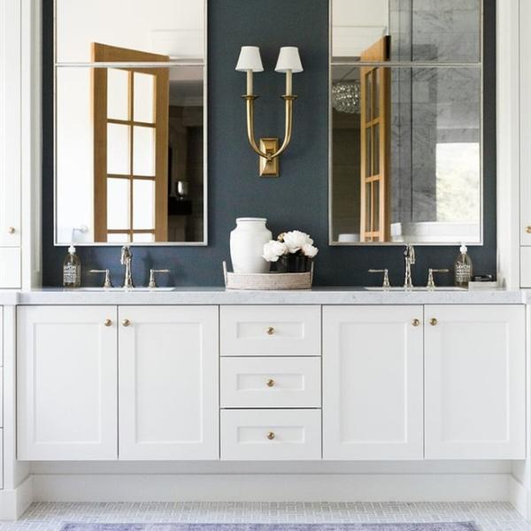 American White Lacquer Bathroom Vanity Fancy Shaker Style Bathroom Cabinet