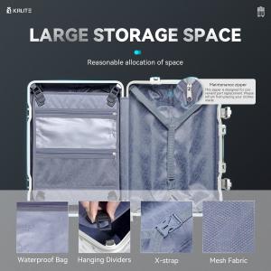 Zipperless Luggage with 4 Wheels 20inch Hard Shell Suitcase with PC+ABS TSA Lock