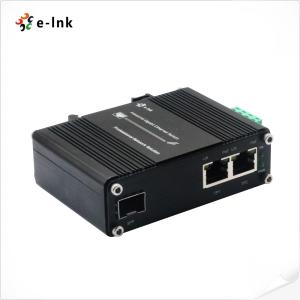 Cheap Fiber Gigabit Media Converter Industrial 2-Port 10/100/1000T 802.3at 60W To 1-Port 100/1000X SFP for sale