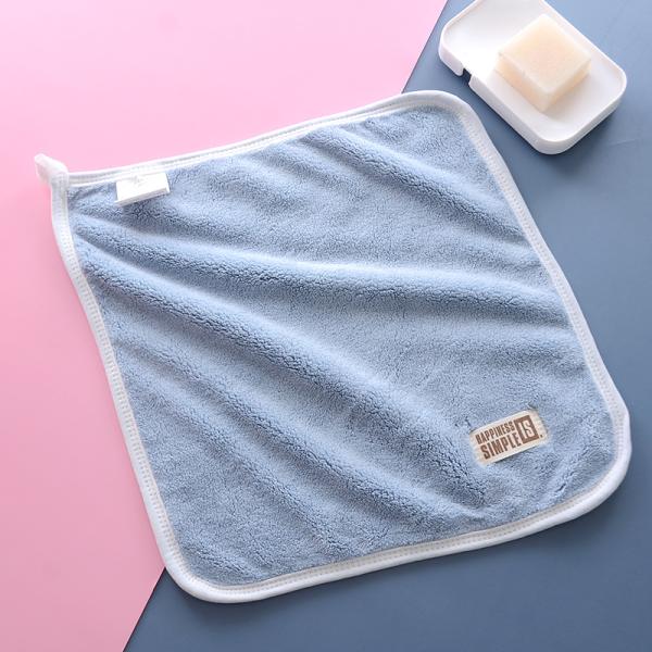 Dark Coral Plush Thickened Facial Cleansing and Beauty Edging Small Square Scarf Gift