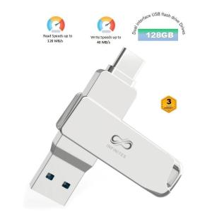 Cheap 120MB/S Dual Interface USB Flash Drive 128GB USB C/Type-C Interface And USB A/USB3.2 for sale