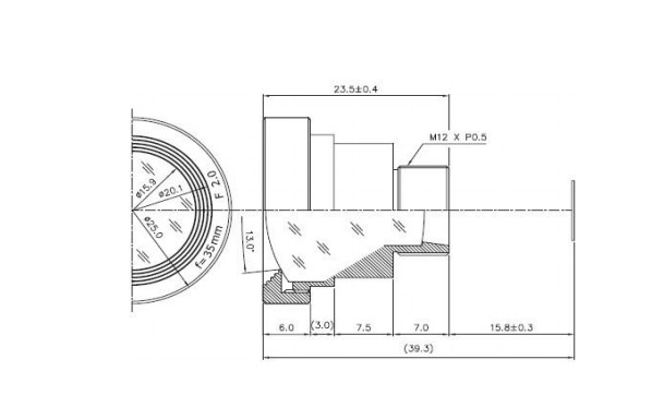 Quality 1/2" 35mm, long focal length Megapixel  S mount low distortion less  less than 1%  CCL1235MP wholesale