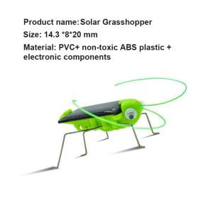 Educational Mini Solar Toys Plastic Locust Solar Powered Grasshopper Customized