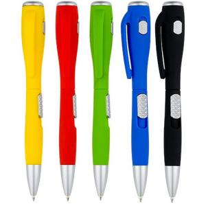China Led light gift style promotional plastic ball pen, ball pen with led light for advertising on sale