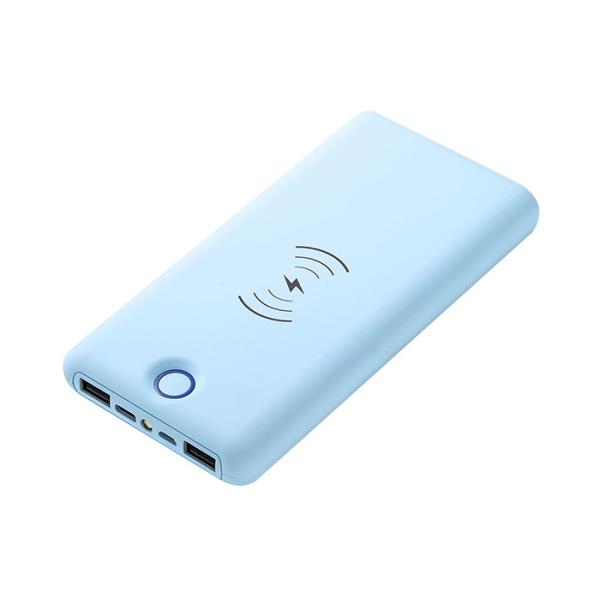 Blue 20000mAh Magnetic Wireless Power Bank With USB C Port Customized Logo