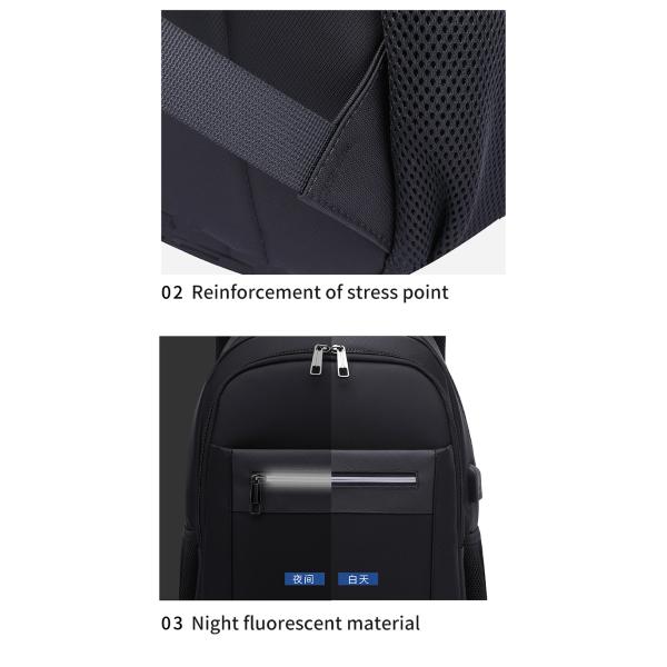 Factory direct sales custom logo durable with USB Travel School Bag Laptop business backpack