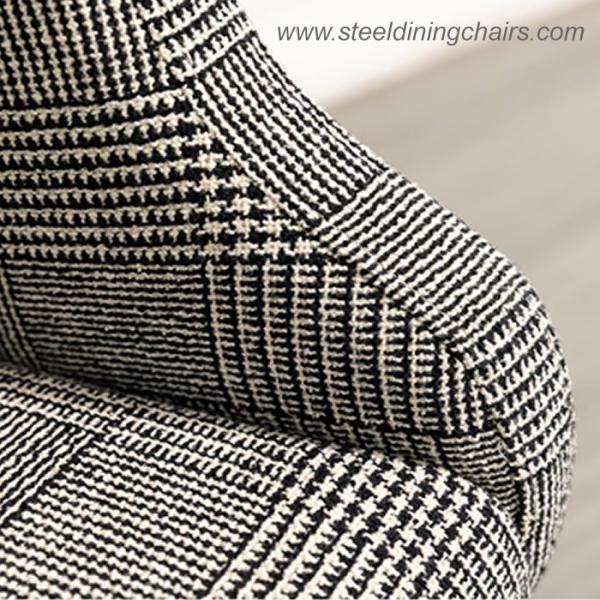 Linen Matte Brass Finished 700mm 600mm Padded Dining Room Chairs