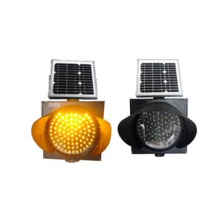 Yellow High Brightness 12V 7AH Solar Powered Traffic Lights Plastic