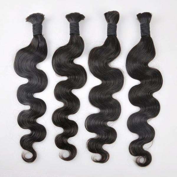 Customized Color Bulk Human Hair Extensions , Glossy 100% Human Loose Bulk Hair