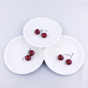 Cheap Party Disposable Birthday Cake Plates , Circular White Eco Friendly Paper Plates for sale