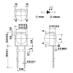 4.4x2.12x5.2mm Infrared Plastic Sealed Receiving Tube Black Body 700-1100nm IR