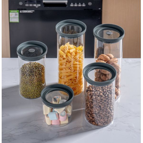 IKOO Glass Airtight Canisters with Silicone and Glass Lids – BPA-Free Borosilica