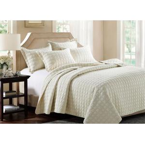 100% Cotton Circle Embroidered Full Size Quilt Sets 3 Pcs With Logo Customized