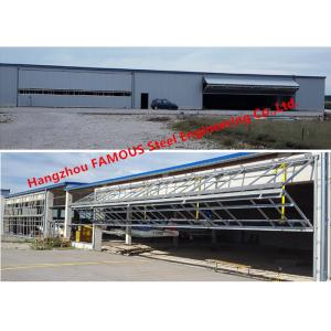 Vertical Bi Folded Hangar Door Solution Light Steel Single Panel Hydraulic