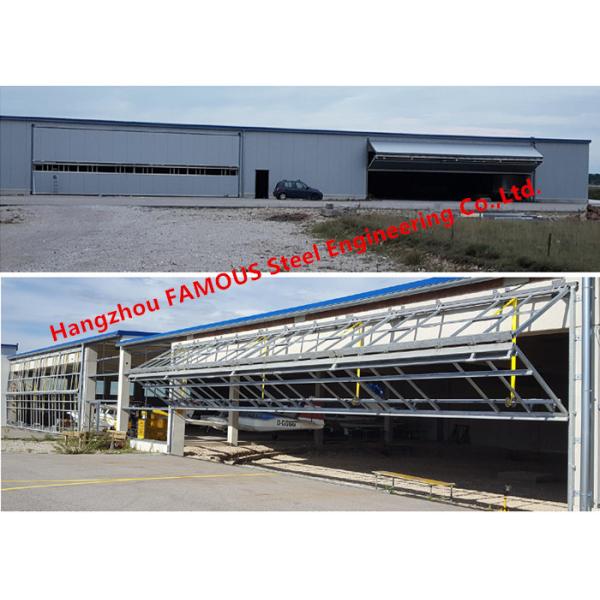 Vertical Bi Folded Hangar Door Solution Light Steel Single Panel Hydraulic