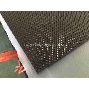 Anti - Slip Floor Rubber Mat Roll Black Grooved Little Dot Pattern