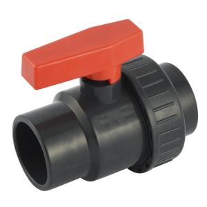 Plastic PVC UPVC Single Union Ball Valve with Red Long Handle Socket or Threaded