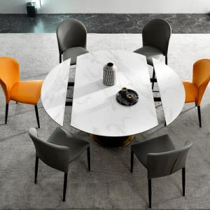 Metal Base Sintered Stone 75ch Height Oval Rotate Table