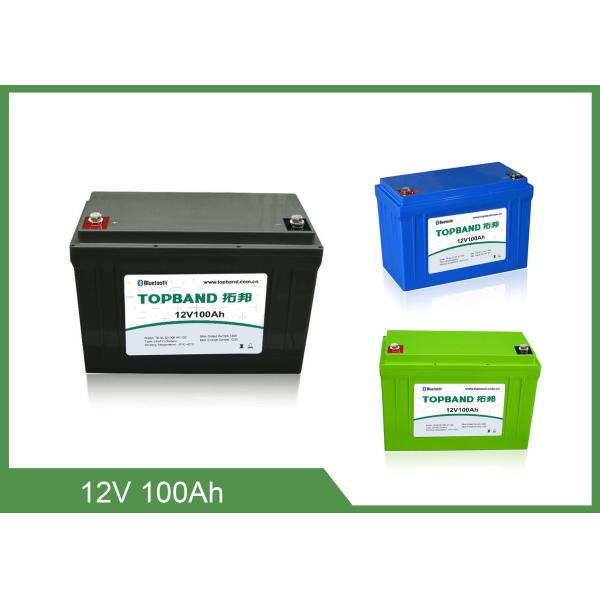 Bluetooth Monitoring Lithium Smart Battery Black Plastic Housing Lifepo4 12v