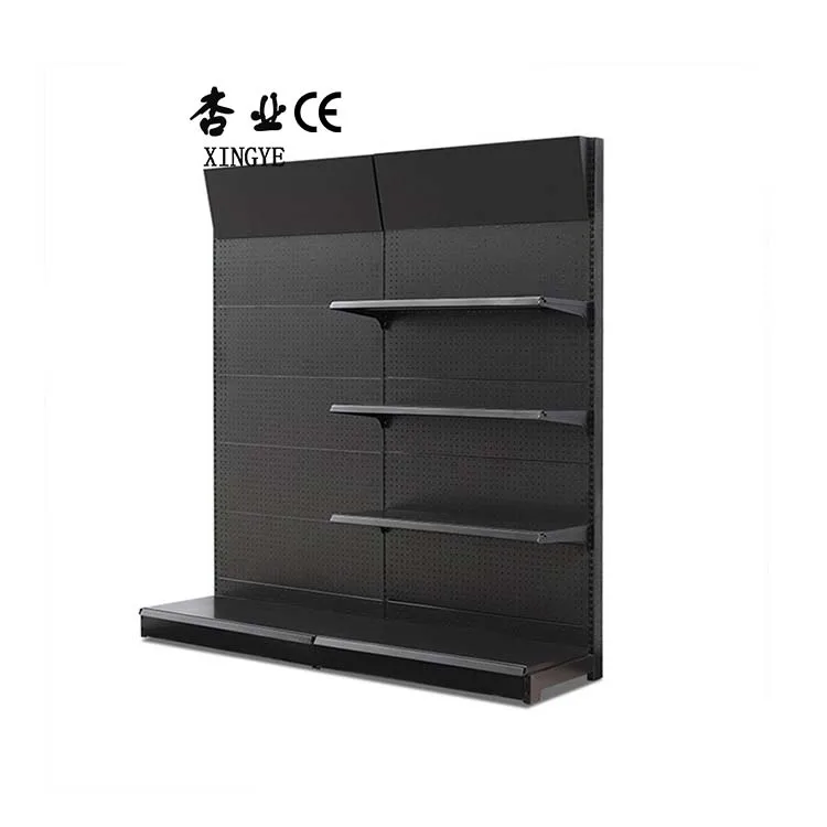 Factory Custom gondola shelving black supermarket shelf conveni store shelf