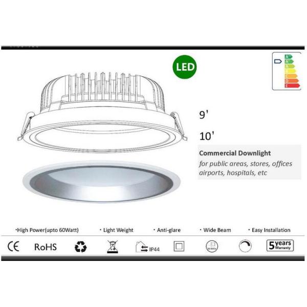 9 Inch 17W LED Recessed Downlight 5 Years Warranty With High Lumen Efficiency