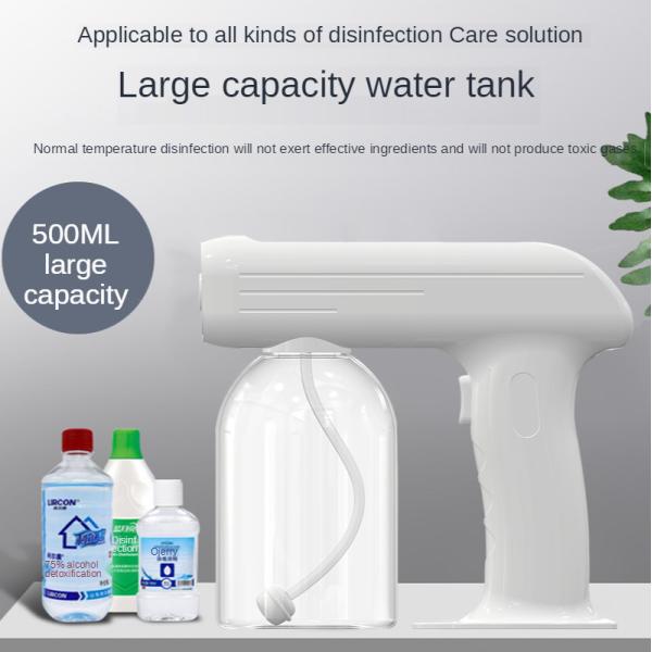 Lithium Battery Blue Light Disinfection Spray Handheld Antibacterial 500ml 50