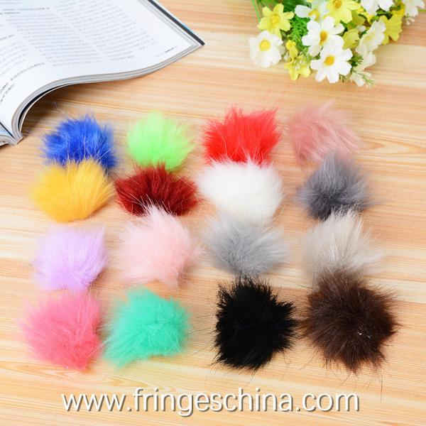 Wholesale Colorful Fake Rabbit Fur DIY Pom Pom Ball For Handbag Costume Keychain