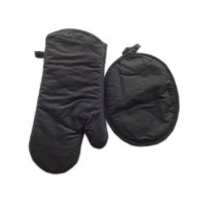 China 2PK Kitchen Oven Mitt and Potholder Set ,Solid Black on sale