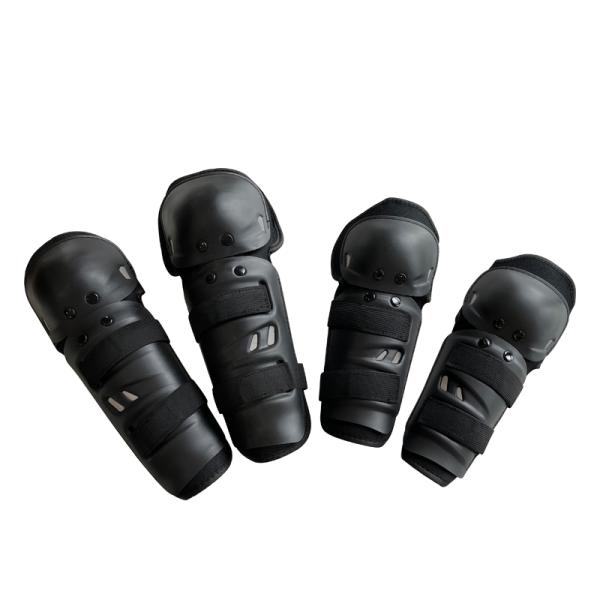 Black Elbow Knee Protectors Sets for Riding Racing One Size Fits All and Customizable
