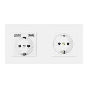 Wall 3 frame power socket eu grounded electrical plug,socket with usb PC panel