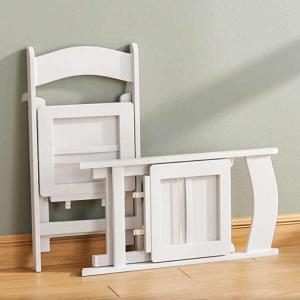 Modern Simple Small Portable White Plastic Resin Folding Dining Chairs for Hotel