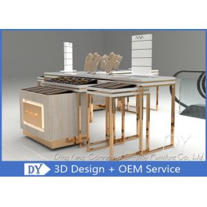 China Easy Install Jewelry Showcase Display , MDF Wooden SS Jewellery Shop Display Counters on sale