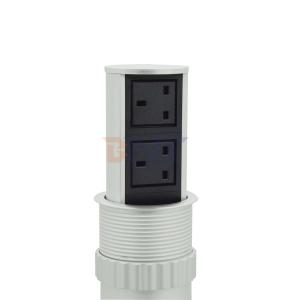UK Plug Type Pneumatic Lifting Outlet Pneumatic Pop up Power Socket for Hidden