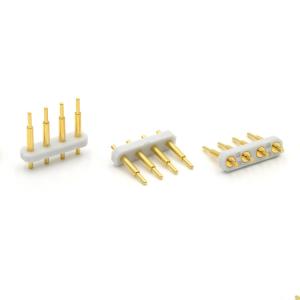Professional Custom 4pin Bent Spring Pin Connector Right Angle Female Pogo Pin