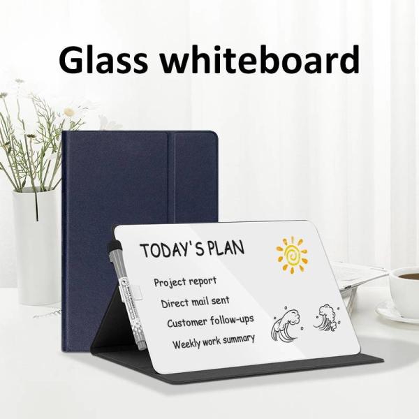Magnetic Foldable Desktop Glass Whiteboard Dry Erase Board 20x30cm With Marker Pen