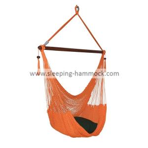 Cheap Comfortable Outdoor Large Caribbean Hammock Chair With Stand Fade Resistant Orange for sale