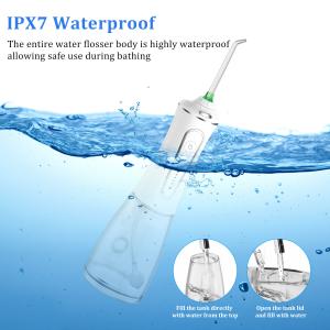 300ml IPX7 Waterproof Rechargeable Cordless Portable Water Flosser with 5