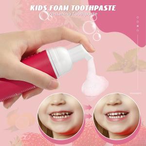 Fluoride Free Foam Toothpaste Cleans Kids' Teeth With Strawberry Flavor 2 Pack