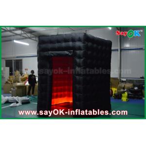 Portable Photo Booth 2.5m Inflatable Black Octagon Photo Booth WIth LED Light