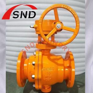 China DN150 Turbine Driven Ball Valve for Natural Gas Pipe with WCB Material and PN16 Pressure Rating on sale