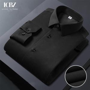 90% Goose Down Three-proof Fabric Solid Long Sleeve Dress Shirts for Men by LCBZ