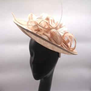 Stylish Sinamay Base and Feather Church Hat for Four Seasons in Dobby Style
