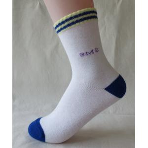 Cheap Plain color combed cotton ODM customized logo sports socks for school students for sale