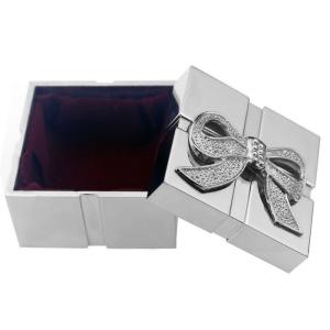 Silver PVD Plating Square Zinc Alloy Jewelry Box 52*52*43mm