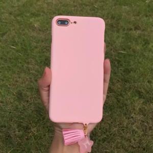 Cheap Hard PC Simple Solid Candy with Star Tassel Strap Color Cell Phone Case Cover For iPhone 7 6s Plus for sale